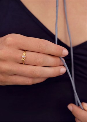 Ula ring Forgyldt Maanesten